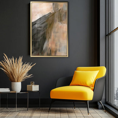 Canvas Wall Art Stretched Over Wooden Frame with Floating Frame and Dust Abstract Painting CV4149 - Al Rugaib Furniture
