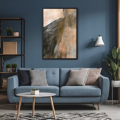 Canvas Wall Art Stretched Over Wooden Frame with Floating Frame and Dust Abstract Painting CV4149 - Al Rugaib Furniture