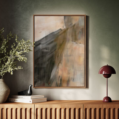Canvas Wall Art Stretched Over Wooden Frame with Floating Frame and Dust Abstract Painting CV4149 - Al Rugaib Furniture