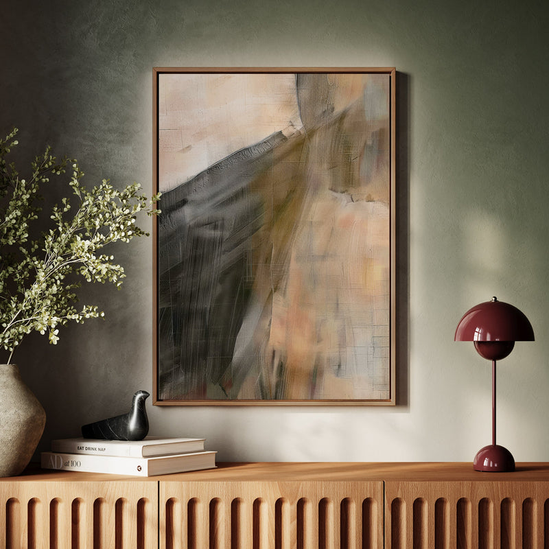 Canvas Wall Art Stretched Over Wooden Frame with Floating Frame and Dust Abstract Painting CV4149 - Al Rugaib Furniture
