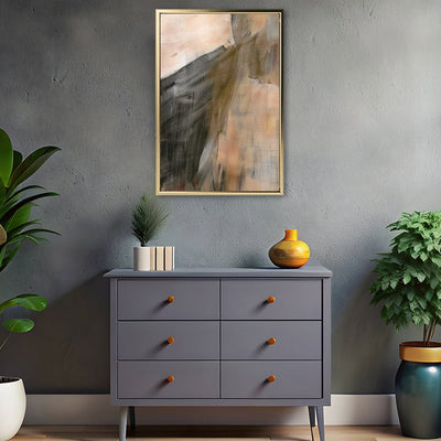 Canvas Wall Art Stretched Over Wooden Frame with Floating Frame and Dust Abstract Painting CV4149 - Al Rugaib Furniture