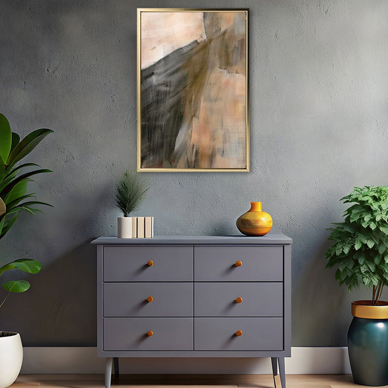 Canvas Wall Art Stretched Over Wooden Frame with Floating Frame and Dust Abstract Painting CV4149 - Al Rugaib Furniture