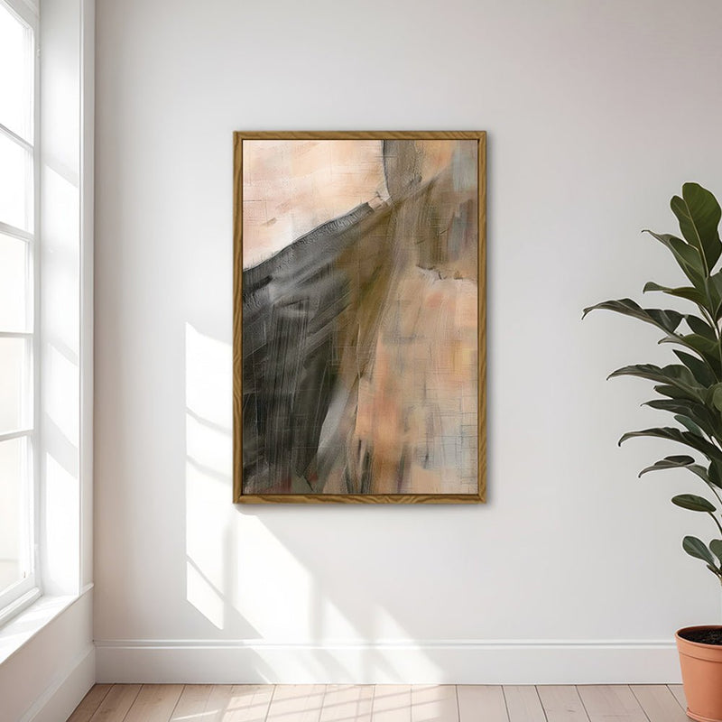 Canvas Wall Art Stretched Over Wooden Frame with Floating Frame and Dust Abstract Painting CV4149 - Al Rugaib Furniture