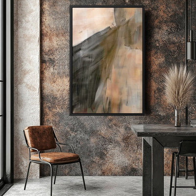 Canvas Wall Art Stretched Over Wooden Frame with Floating Frame and Dust Abstract Painting CV4149 - Al Rugaib Furniture