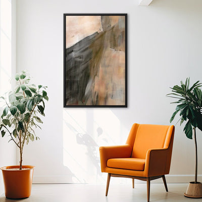 Canvas Wall Art Stretched Over Wooden Frame with Floating Frame and Dust Abstract Painting CV4149 - Al Rugaib Furniture