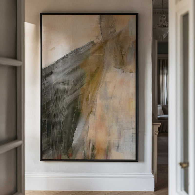 Canvas Wall Art Stretched Over Wooden Frame with Floating Frame and Dust Abstract Painting CV4149 - Al Rugaib Furniture