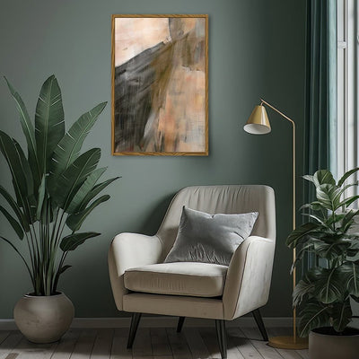 Canvas Wall Art Stretched Over Wooden Frame with Floating Frame and Dust Abstract Painting CV4149 - Al Rugaib Furniture