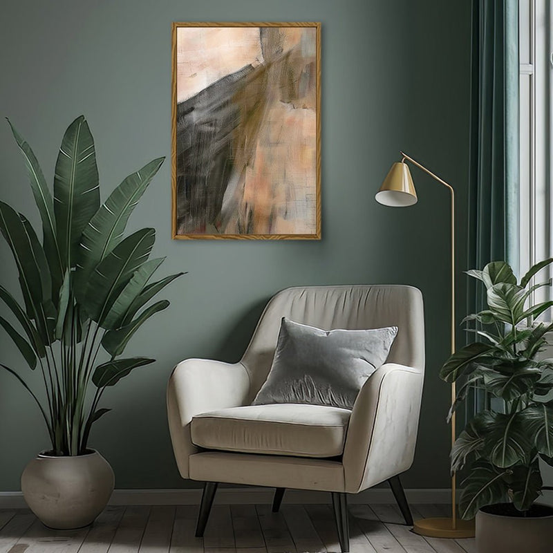 Canvas Wall Art Stretched Over Wooden Frame with Floating Frame and Dust Abstract Painting CV4149 - Al Rugaib Furniture