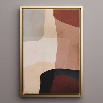 Canvas Wall Art Stretched Over Wooden Frame with Floating Frame and Earth Tones Abstract Painting CV4151 - Al Rugaib Furniture