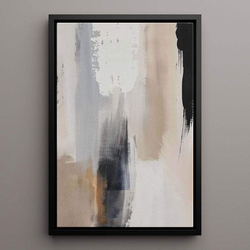 Canvas Wall Art Stretched Over Wooden Frame with Floating Frame and Earth Tones Abstract Painting CV4153 - Al Rugaib Furniture