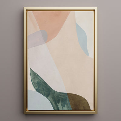 Canvas Wall Art Stretched Over Wooden Frame with Floating Frame and Earth Tones Abstract Painting CV4154 - Al Rugaib Furniture