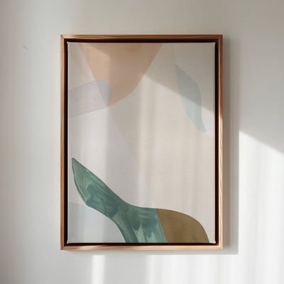 Canvas Wall Art Stretched Over Wooden Frame with Floating Frame and Earth Tones Abstract Painting CV4154 - Al Rugaib Furniture