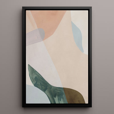 Canvas Wall Art Stretched Over Wooden Frame with Floating Frame and Earth Tones Abstract Painting CV4154 - Al Rugaib Furniture