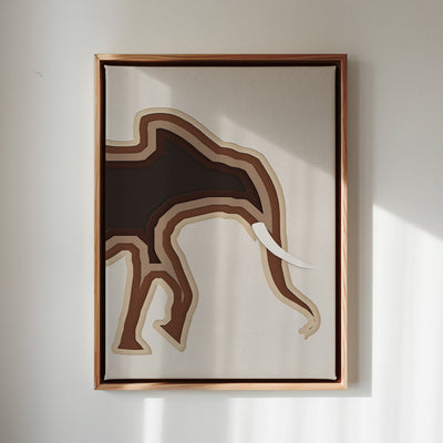Canvas Wall Art Stretched Over Wooden Frame with Floating Frame and Elephant Abstract Painting CV4155 - Al Rugaib Furniture