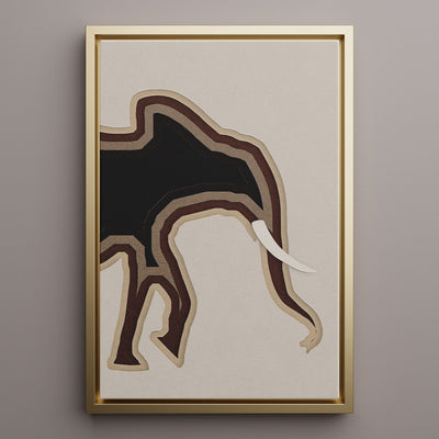 Canvas Wall Art Stretched Over Wooden Frame with Floating Frame and Elephant Abstract Painting CV4155 - Al Rugaib Furniture