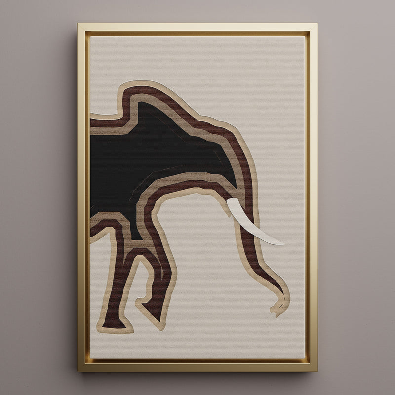 Canvas Wall Art Stretched Over Wooden Frame with Floating Frame and Elephant Abstract Painting CV4155 - Al Rugaib Furniture