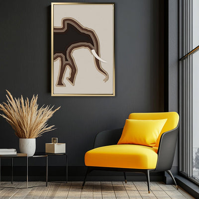 Canvas Wall Art Stretched Over Wooden Frame with Floating Frame and Elephant Abstract Painting CV4155 - Al Rugaib Furniture