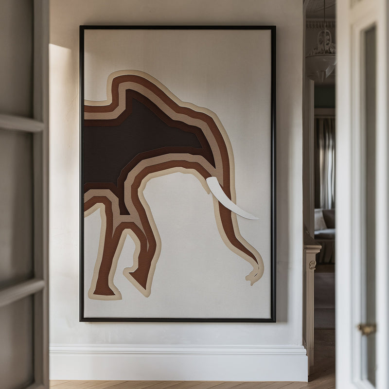 Canvas Wall Art Stretched Over Wooden Frame with Floating Frame and Elephant Abstract Painting CV4155 - Al Rugaib Furniture