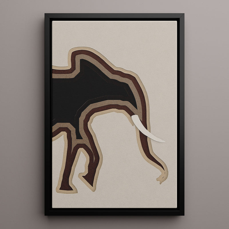 Canvas Wall Art Stretched Over Wooden Frame with Floating Frame and Elephant Abstract Painting CV4155 - Al Rugaib Furniture
