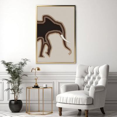 Canvas Wall Art Stretched Over Wooden Frame with Floating Frame and Elephant Abstract Painting CV4155 - Al Rugaib Furniture