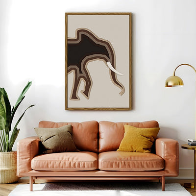 Canvas Wall Art Stretched Over Wooden Frame with Floating Frame and Elephant Abstract Painting CV4155 - Al Rugaib Furniture