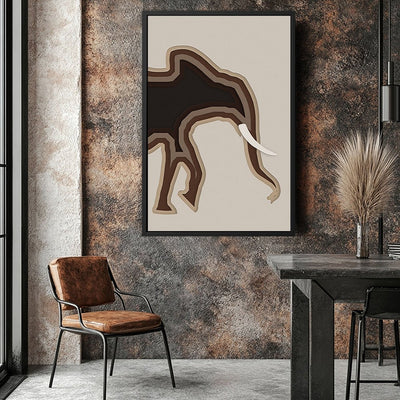 Canvas Wall Art Stretched Over Wooden Frame with Floating Frame and Elephant Abstract Painting CV4155 - Al Rugaib Furniture