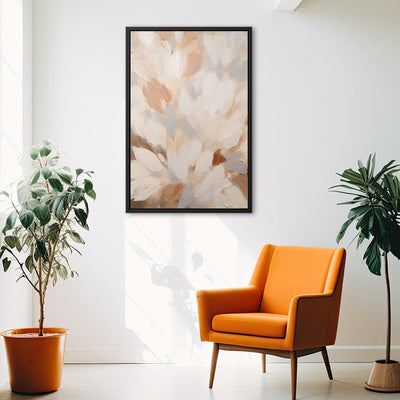 Canvas Wall Art Stretched Over Wooden Frame with Floating Frame and Floral Design Painting CV4156 - Al Rugaib Furniture