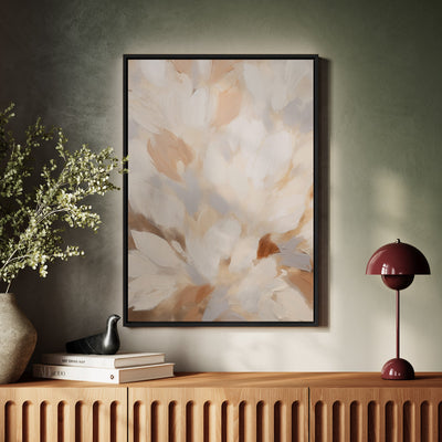Canvas Wall Art Stretched Over Wooden Frame with Floating Frame and Floral Design Painting CV4156 - Al Rugaib Furniture