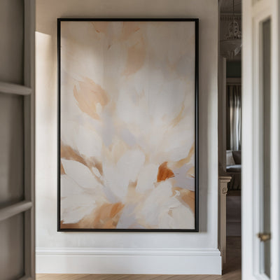 Canvas Wall Art Stretched Over Wooden Frame with Floating Frame and Floral Design Painting CV4156 - Al Rugaib Furniture