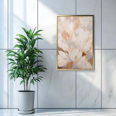 Canvas Wall Art Stretched Over Wooden Frame with Floating Frame and Floral Design Painting CV4156 - Al Rugaib Furniture