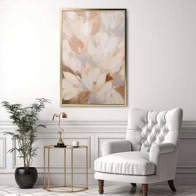 Canvas Wall Art Stretched Over Wooden Frame with Floating Frame and Floral Design Painting CV4156 - Al Rugaib Furniture