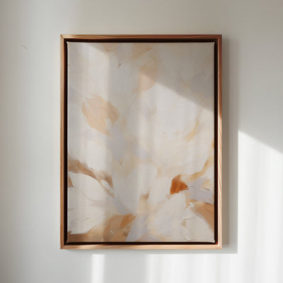 Canvas Wall Art Stretched Over Wooden Frame with Floating Frame and Floral Design Painting CV4156 - Al Rugaib Furniture