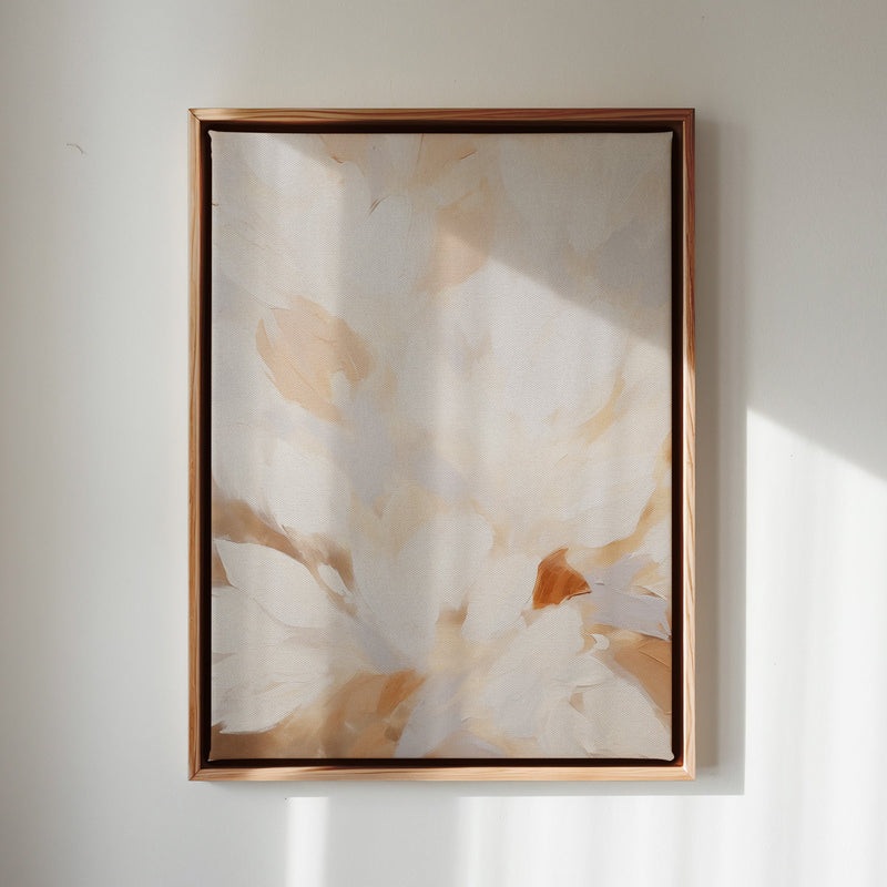 Canvas Wall Art Stretched Over Wooden Frame with Floating Frame and Floral Design Painting CV4156 - Al Rugaib Furniture