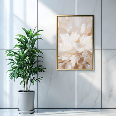 Canvas Wall Art Stretched Over Wooden Frame with Floating Frame and Floral Pattern Painting CV4157 - Al Rugaib Furniture