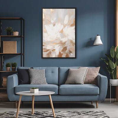 Canvas Wall Art Stretched Over Wooden Frame with Floating Frame and Floral Pattern Painting CV4157 - Al Rugaib Furniture