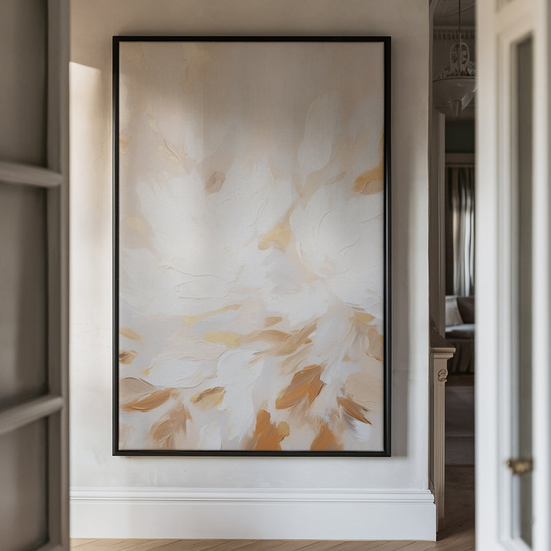 Canvas Wall Art Stretched Over Wooden Frame with Floating Frame and Floral Pattern Painting CV4157 - Al Rugaib Furniture