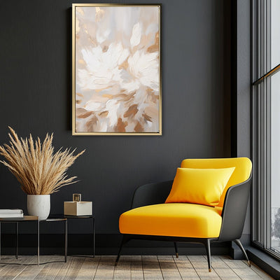 Canvas Wall Art Stretched Over Wooden Frame with Floating Frame and Floral Pattern Painting CV4157 - Al Rugaib Furniture