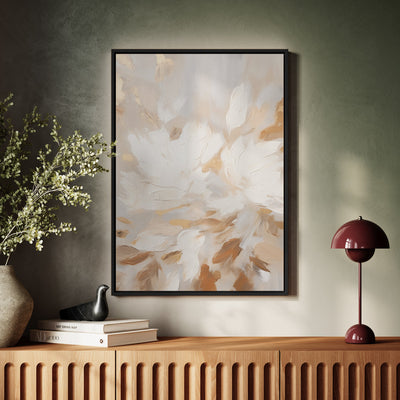 Canvas Wall Art Stretched Over Wooden Frame with Floating Frame and Floral Pattern Painting CV4157 - Al Rugaib Furniture