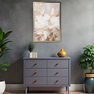 Canvas Wall Art Stretched Over Wooden Frame with Floating Frame and Floral Pattern Painting CV4157 - Al Rugaib Furniture