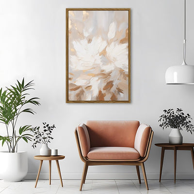 Canvas Wall Art Stretched Over Wooden Frame with Floating Frame and Floral Pattern Painting CV4157 - Al Rugaib Furniture