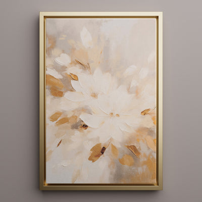Canvas Wall Art Stretched Over Wooden Frame with Floating Frame and Flowers Painting CV4158 - Al Rugaib Furniture