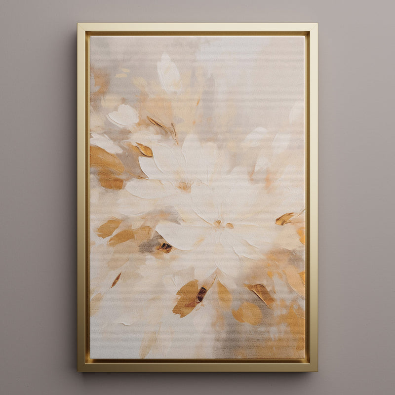 Canvas Wall Art Stretched Over Wooden Frame with Floating Frame and Flowers Painting CV4158 - Al Rugaib Furniture
