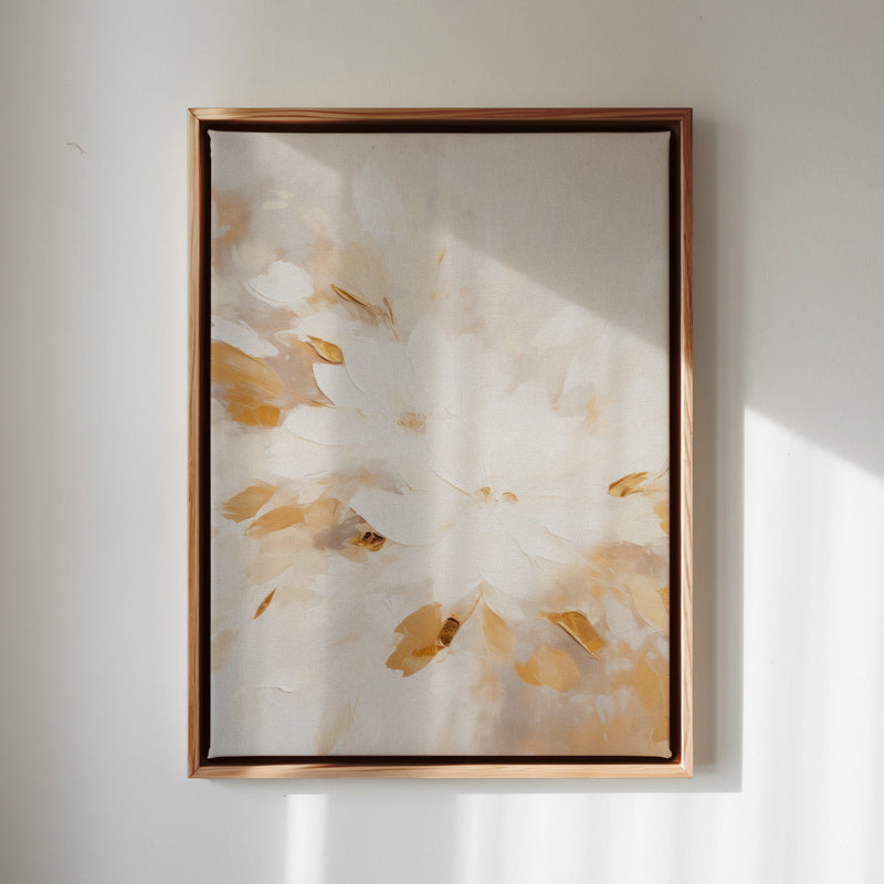 Canvas Wall Art Stretched Over Wooden Frame with Floating Frame and Flowers Painting CV4158 - Al Rugaib Furniture