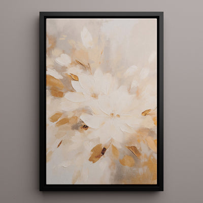 Canvas Wall Art Stretched Over Wooden Frame with Floating Frame and Flowers Painting CV4158 - Al Rugaib Furniture