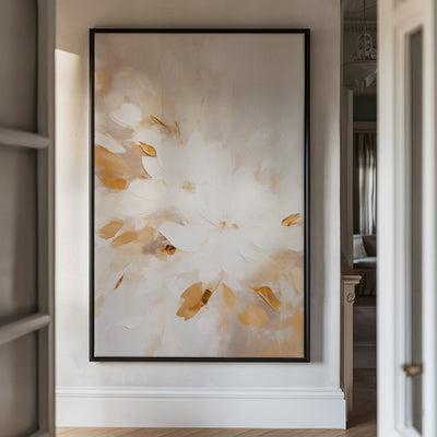 Canvas Wall Art Stretched Over Wooden Frame with Floating Frame and Flowers Painting CV4158 - Al Rugaib Furniture