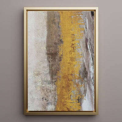 Canvas Wall Art Stretched Over Wooden Frame with Floating Frame and Gold Dust Abstract Painting CV4160 - Al Rugaib Furniture