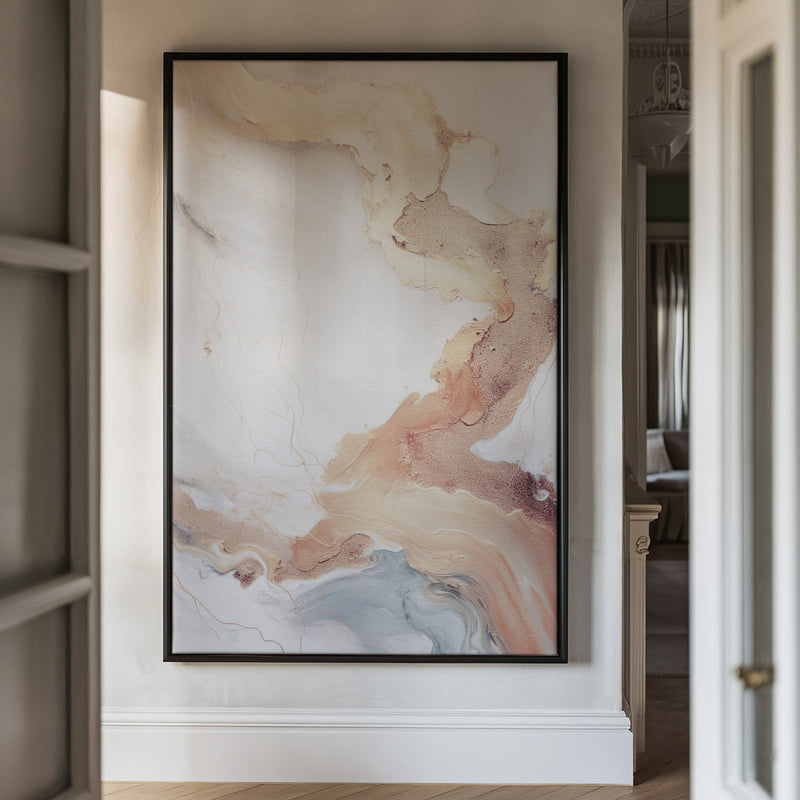 Canvas Wall Art Stretched Over Wooden Frame with Floating Frame and Gold Marble Painting CV4161 - Al Rugaib Furniture