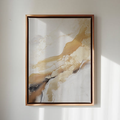 Canvas Wall Art Stretched Over Wooden Frame with Floating Frame and Gold Marble Painting CV4162 - Al Rugaib Furniture