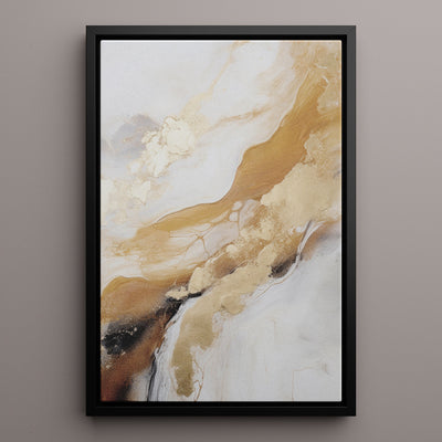 Canvas Wall Art Stretched Over Wooden Frame with Floating Frame and Gold Marble Painting CV4162 - Al Rugaib Furniture