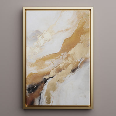 Canvas Wall Art Stretched Over Wooden Frame with Floating Frame and Gold Marble Painting CV4162 - Al Rugaib Furniture
